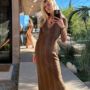 12th Tribe Dorado Mocha Maxi Dress Size XS